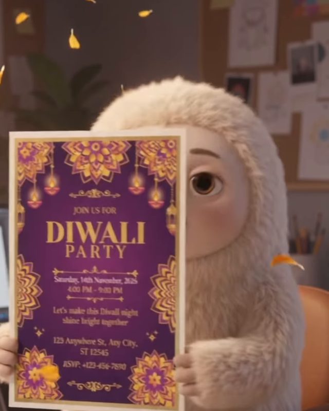 Diwali party invite card